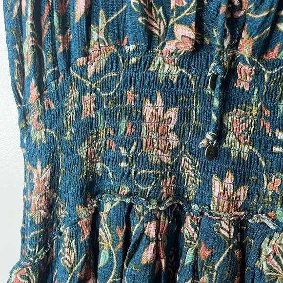 WILLIAMRAST Women Ruffle Mini Dress Layered Floral Green Size XXL Sleeveless Tie - Picture 10 of 13